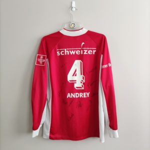 FC Thun 1999-00 (#4 Andrey) match worn/prepared – koszulka domowa (L) adidas football shirt
