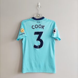 Bournemouth 2017-18 (#3 S. Cook) koszulka wyjazdowa w kolorze niebieskim w rozmiarze S