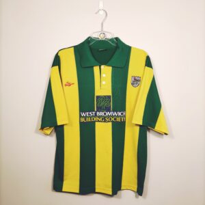 Koszulka piłkarska klubu West Bromwich Albion z lat 2001-03 w kolorze żółto-zielonym