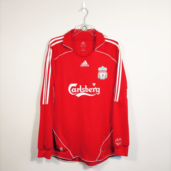 Koszulka piłkarska z długim rękawem Liverpool 2006-08 domowa w kolorze czerwonym
