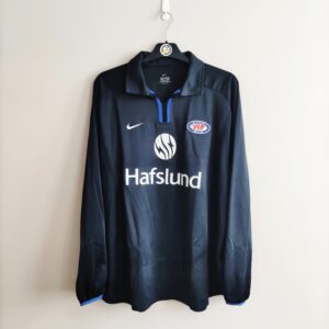 Wyjazdowa koszulka Valerenga IF z lat 2002-04 w kolorze czarnym marki Nike.