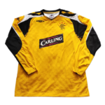 Blzua bramkarska Glasgow Rangers z sezonu 2007-08 w kolorze żółto-czarnym marki Umbro.